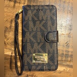 Michael Kors Brown iPhone Wallet Case Wristlet